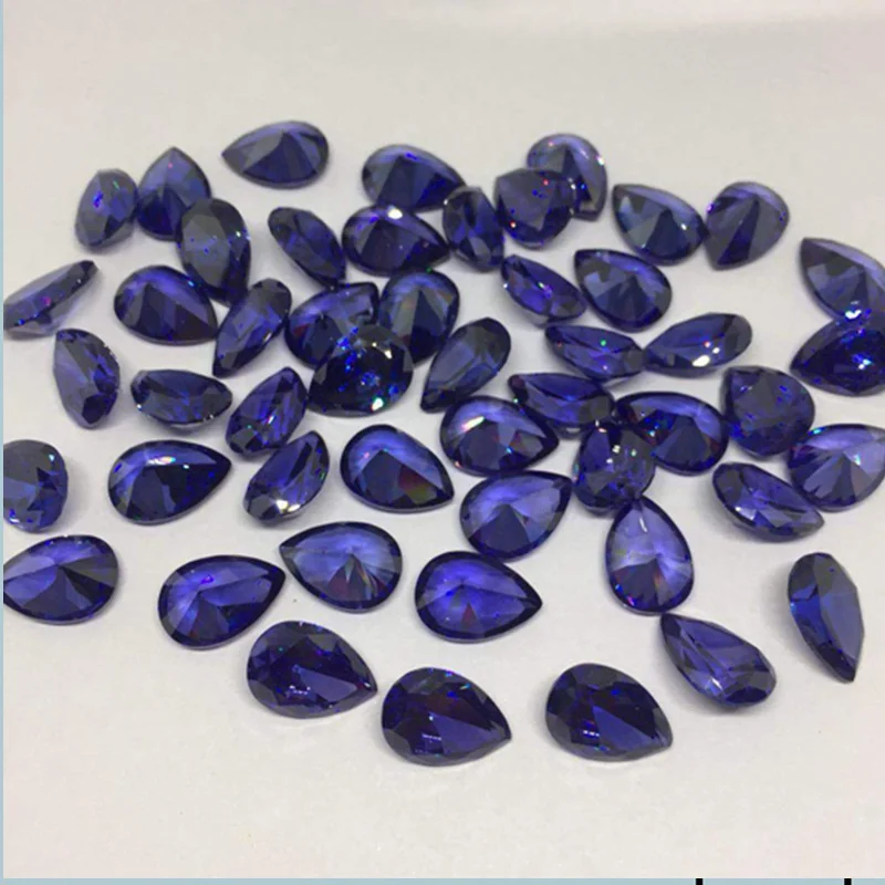 Box Set Large Tanzanite Blue Sapphire Pear Shape AAAA+ 12×16mm 10.5Ct Loose Gemstone For Jewelry Making