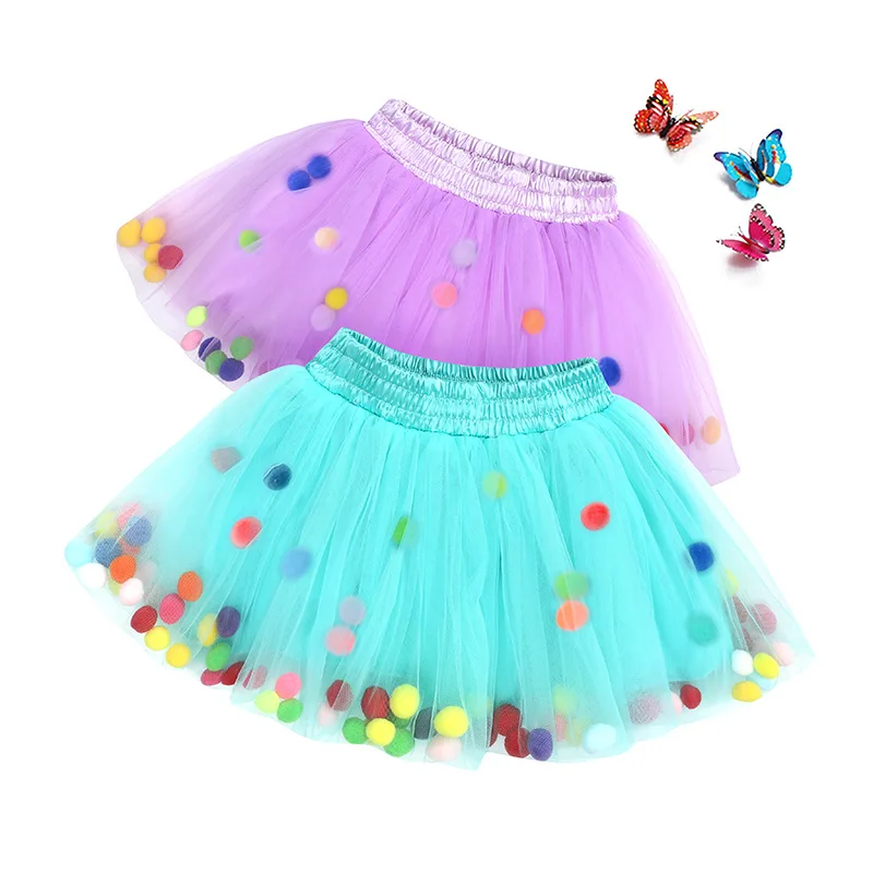 

Summer 1-6Y Girls Skirt Casual Fashion A-line Children's Skirt Elastic Waist Mesh Tutu Skirt