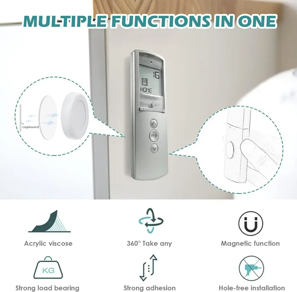 4PCS Strong Magnetic Hooks Home Office Wall-mounted Remote Control Magnet Holder Keys Anti-Lost Hanging Hanger Organizer Hook