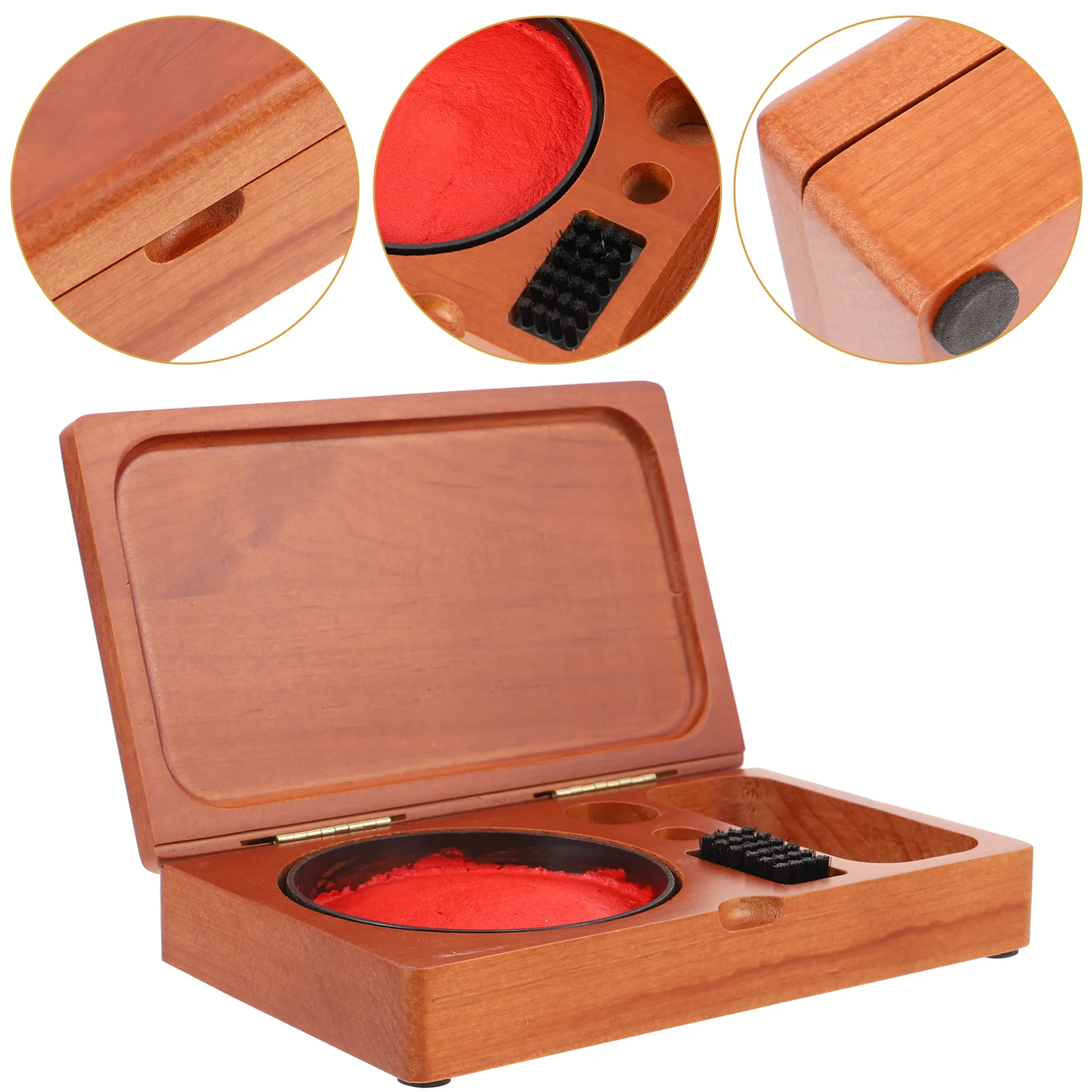 

Wood Inkpad Packing Box Stamp Inkpad Storage Case Portable Calligraphy Inkpad Box