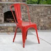 Commercial Grade Red Metal Stackable Chair Indoor Outdoor Lightweight Durable Heavy Duty Steel Frame No Assembly Required 3