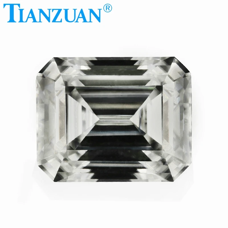 

Gray Color Rectangle Shape Moissanites Gemstones Emerald Cut Sic Material Loose Beads Stone for Jewelry Making
