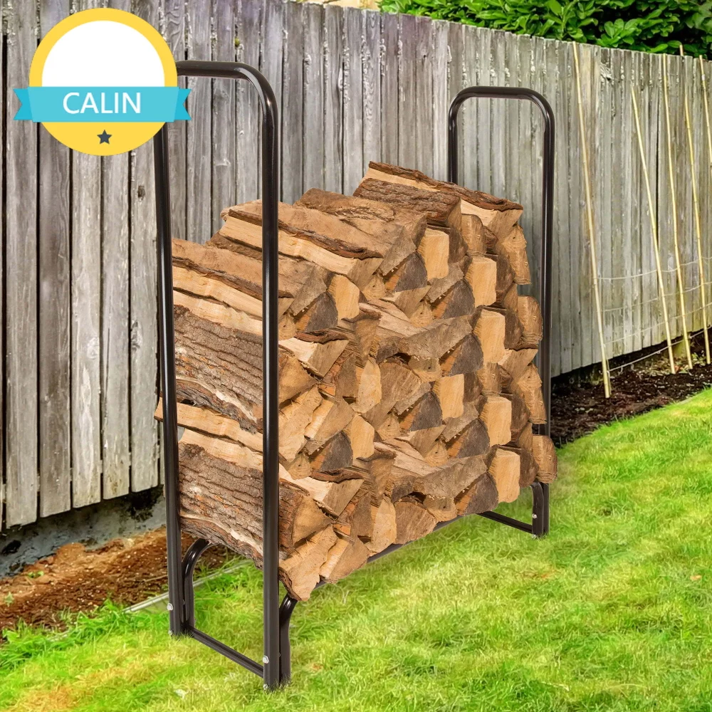 

Pure Garden Firewood Log Rack, 4 Feet Steel, Black