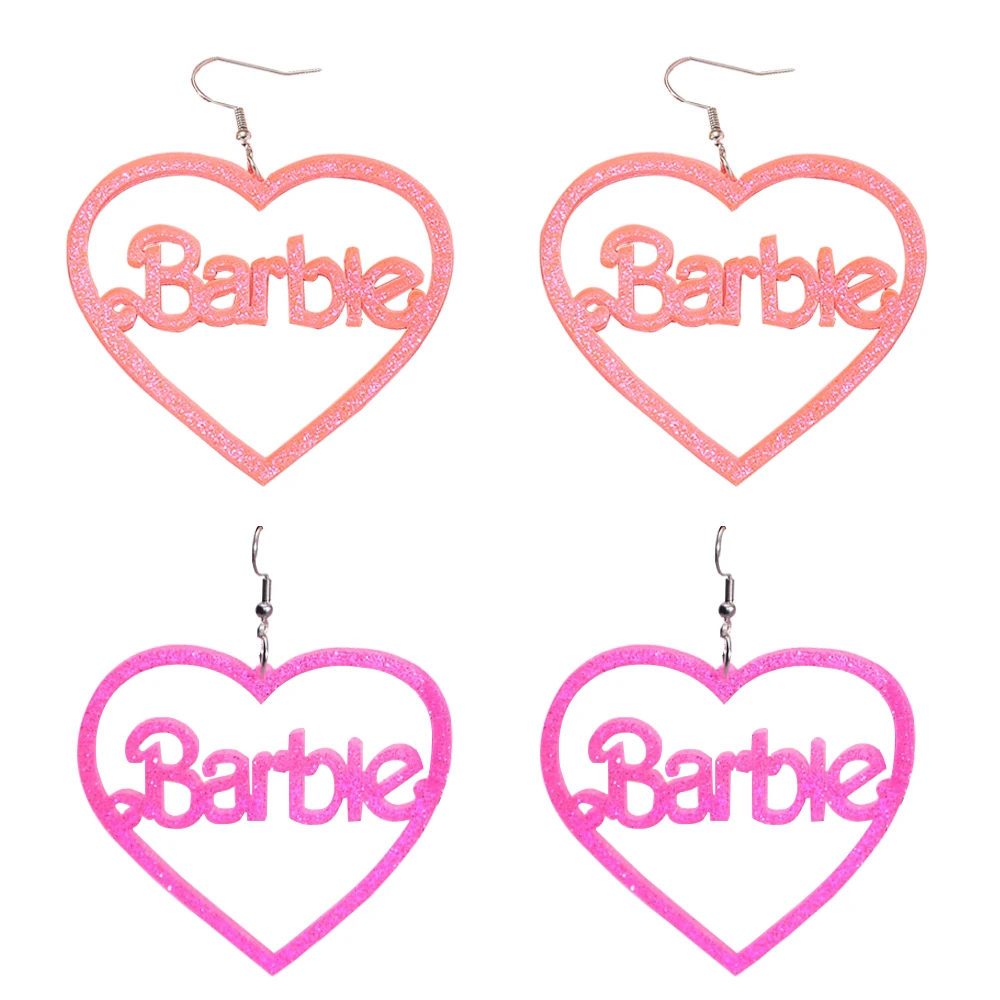 Womens Barbie The Movie Diamanté Heart Drop Earrings - Yellow | Primark