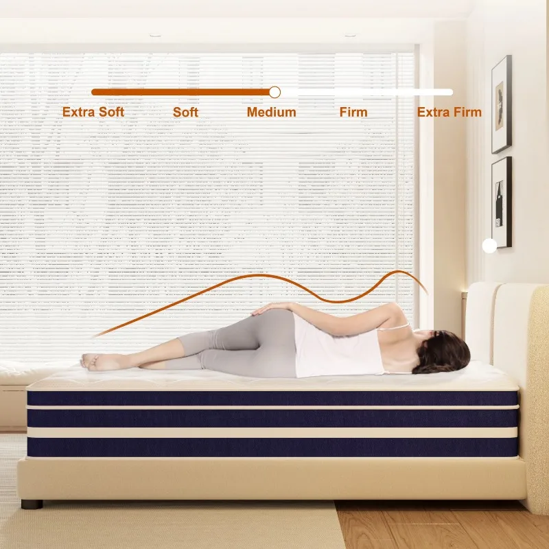 12 inch Queen Mattress, Memory Foam & Spring Hybrid Medium Comfort Queen Size in a Box,Adult 6