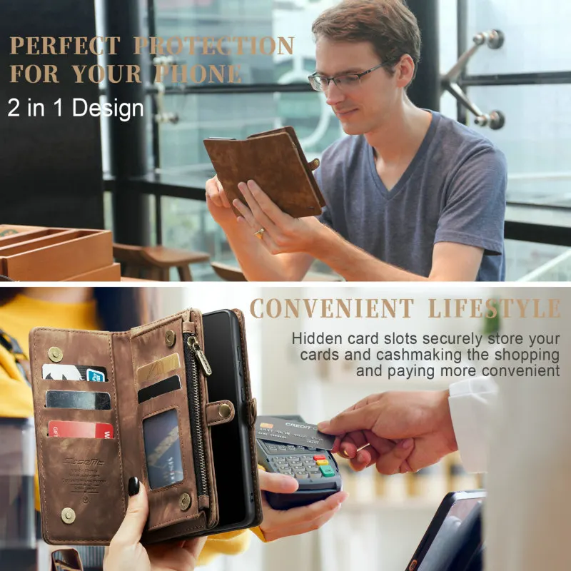 CaseMe Zipper Wallet Phone Case – Multi-Function Detachable Card Holder