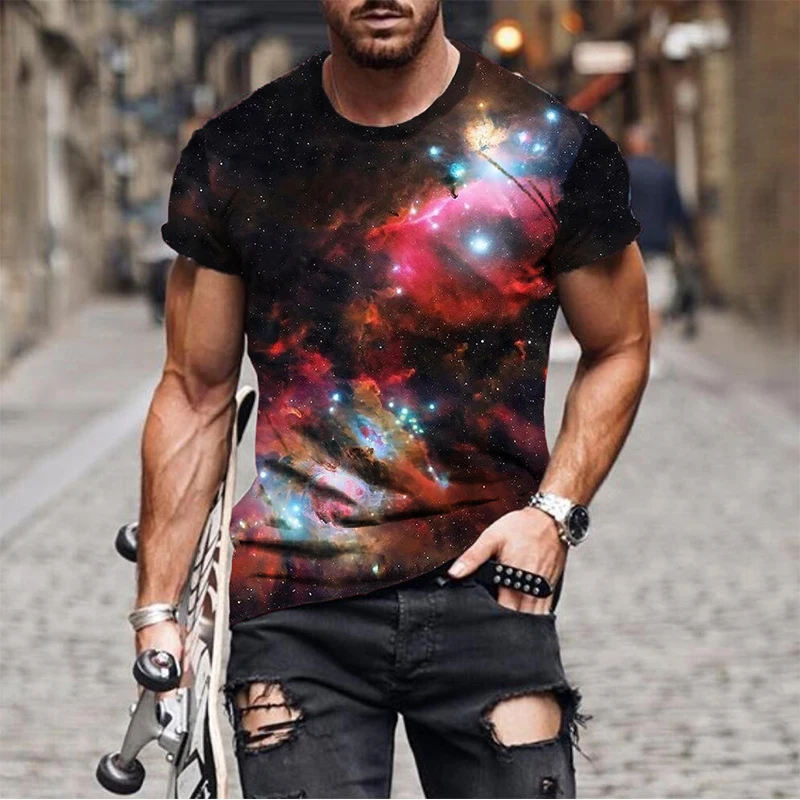3D Print Streetwear T Shirt Short Sleeve O Neck Oversized Tee