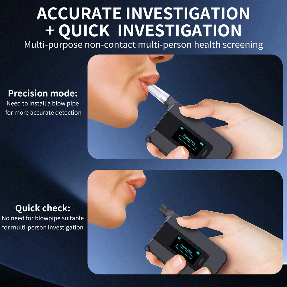 Electrochemical Alcohol Tester Voice Report Blowing Drunk Driving Breath Alcohol Tester Breathalyzer Test