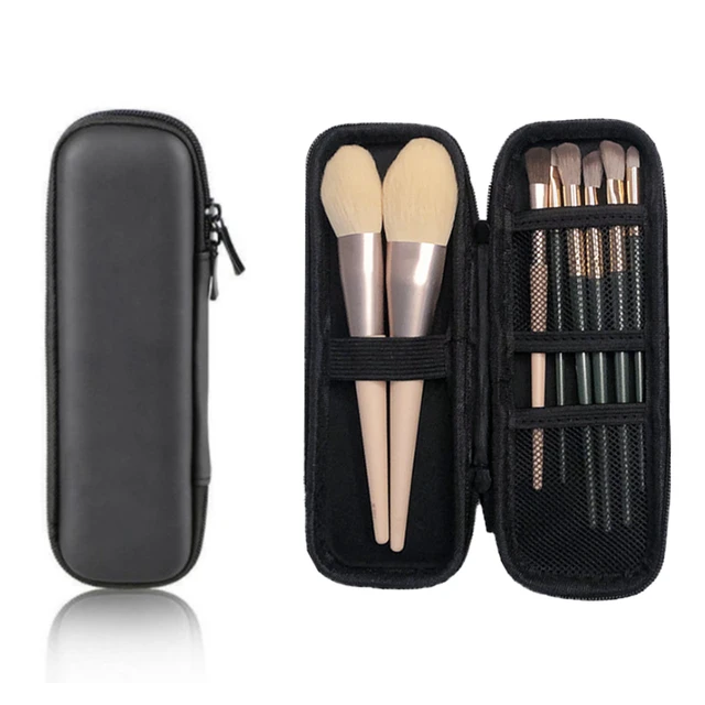 1PC Women Makeup Brush Case Pure Black Small Cosmetic Bag Lipstick Pen  Organizer Beauty Tool Storage Box Zipper Long Strip Pouch - AliExpress