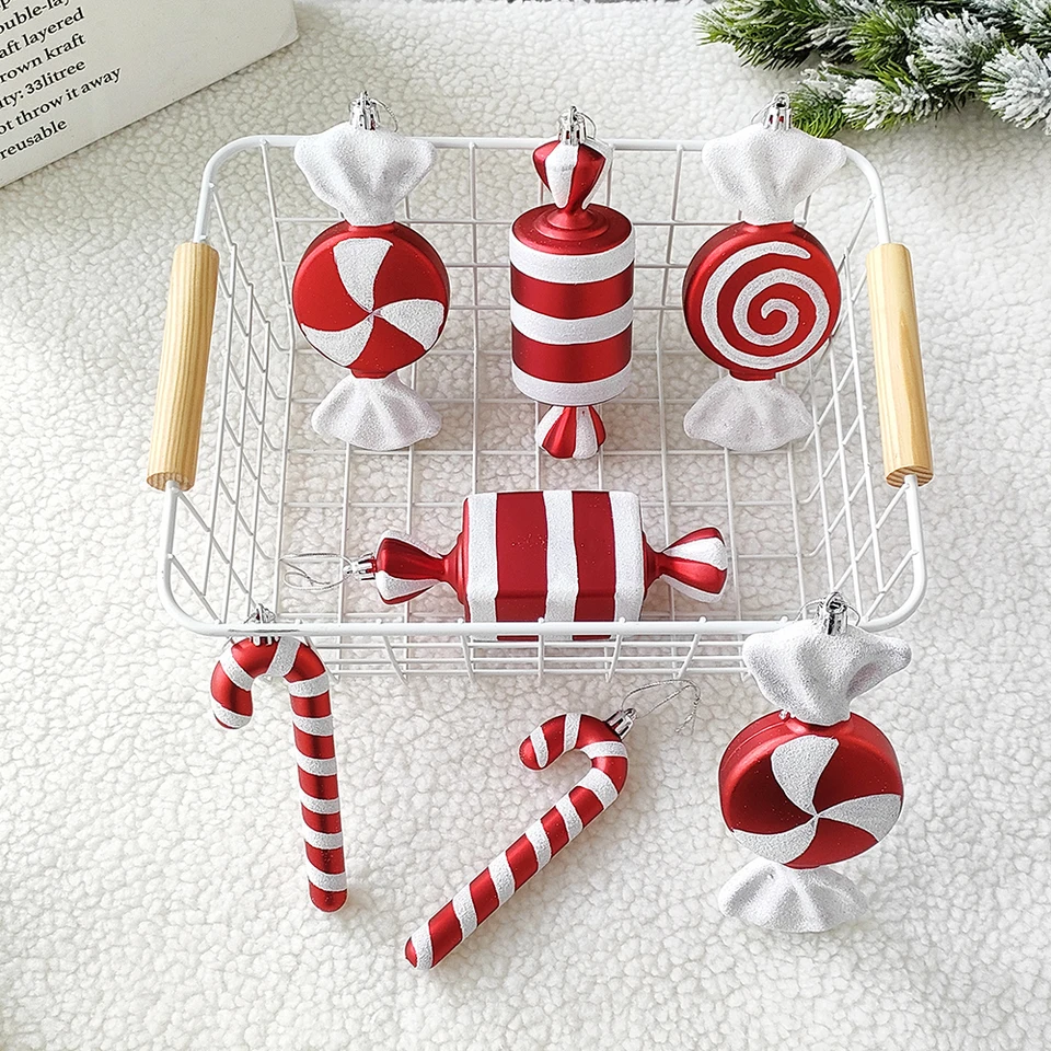 Juego De 12 Bastones De Caramelo Navideños Brillantes, Adornos Para El árbol, Con Cordón Para Colgar, 13 Cm | Leroy Merlin