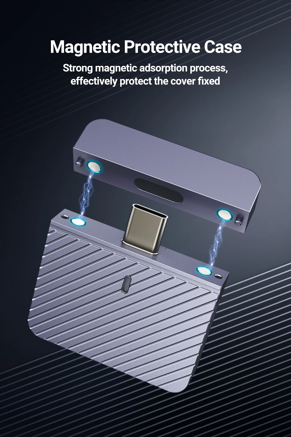 JEYI-NVMe Direct-Attach SSD Enclosure, In-line de alumínio
