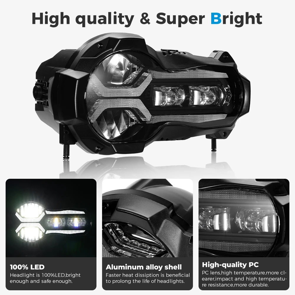 BMW R1200GS 社外　ヘッドライト モーターサイクルLEDヘッドライトアセンブリ,BMW r1200gs用
