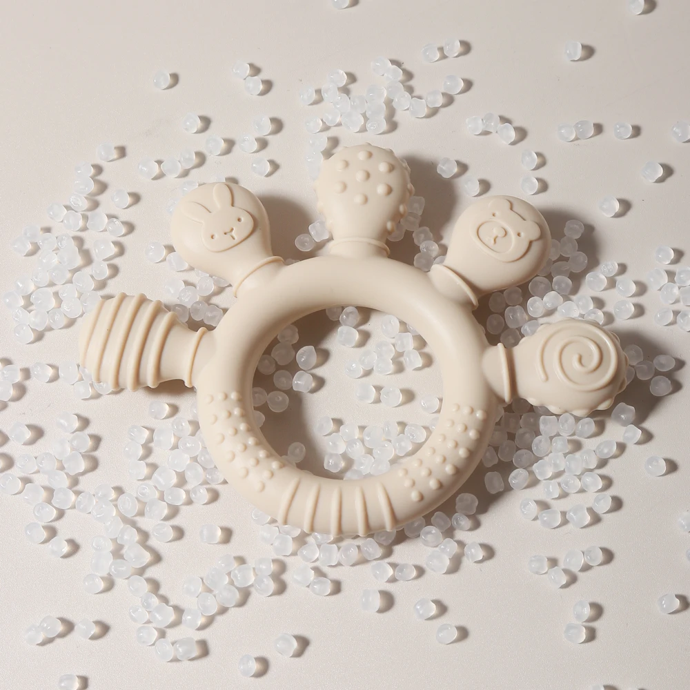 Silicone Teething Toys teething toys baby teething toys silicone teething toys silicone teether Silicone Teether Food Grade Teething Ring Sensory Toys for Toddlers Silicone hand shape Soothing Toys Accessories