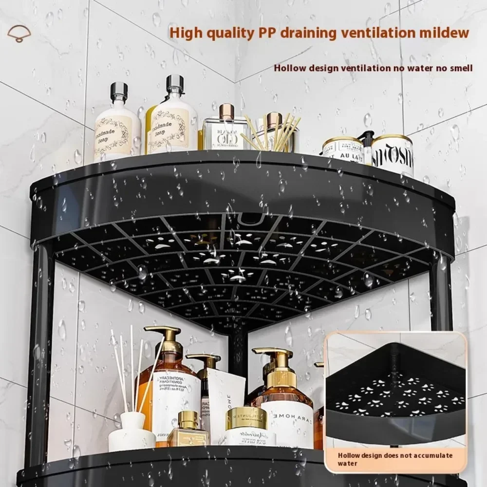 Storage Rack 3/4/5 Tier Storage Shelf Rolling Cart Gap Storage Rack Movable Bathroom Corner Triangle Shelf Floor-standing Story StorageRacks