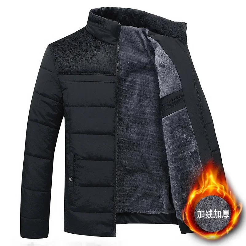 Men's Thick Warm  Windproof Gift For Father Men's Winter Jacket New Fashion Hooded Winter Coat Husband Parka Large Size
