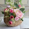 Wicker Rattan Basket Woven Flower Basket For Home Wedding Rattan Storage Basket Flower Girl Hand Basket Home Decor Storage Baske 5