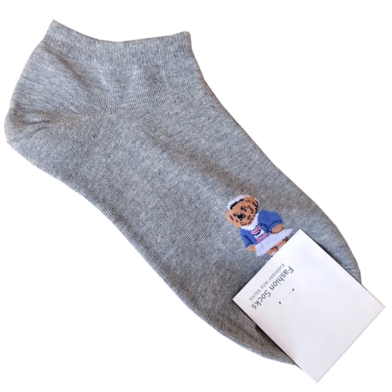 Elegant Lady Bear Cartoon Women's Cute Cotton Socks - Harajuku Style Novelty Breathable Christmas Gift