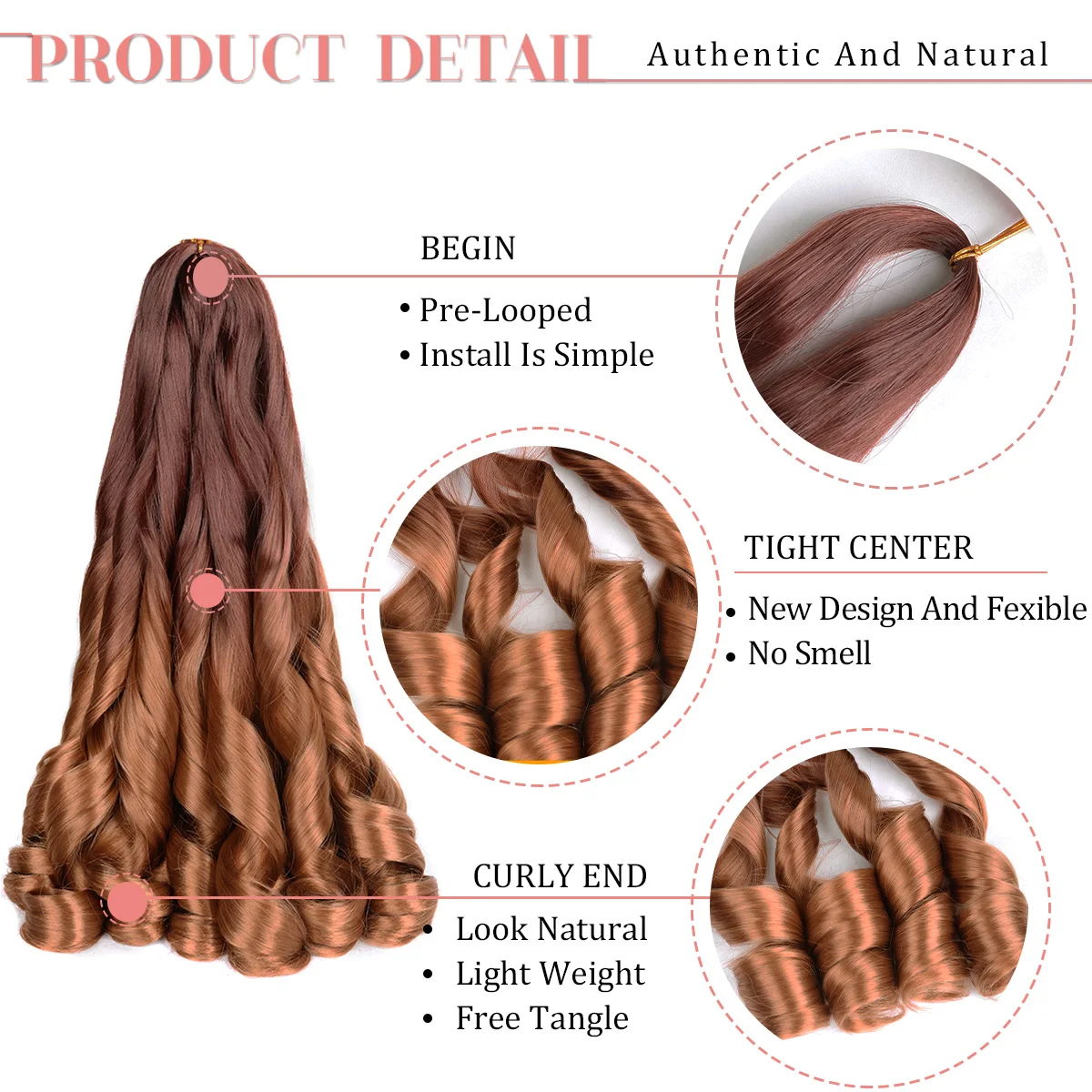 French Curly Crochet Braiding Hair Synthetic Loose Wave Ombre Braids Hair for Women Spiral Curls Pre Stretched Hair Extensions 5