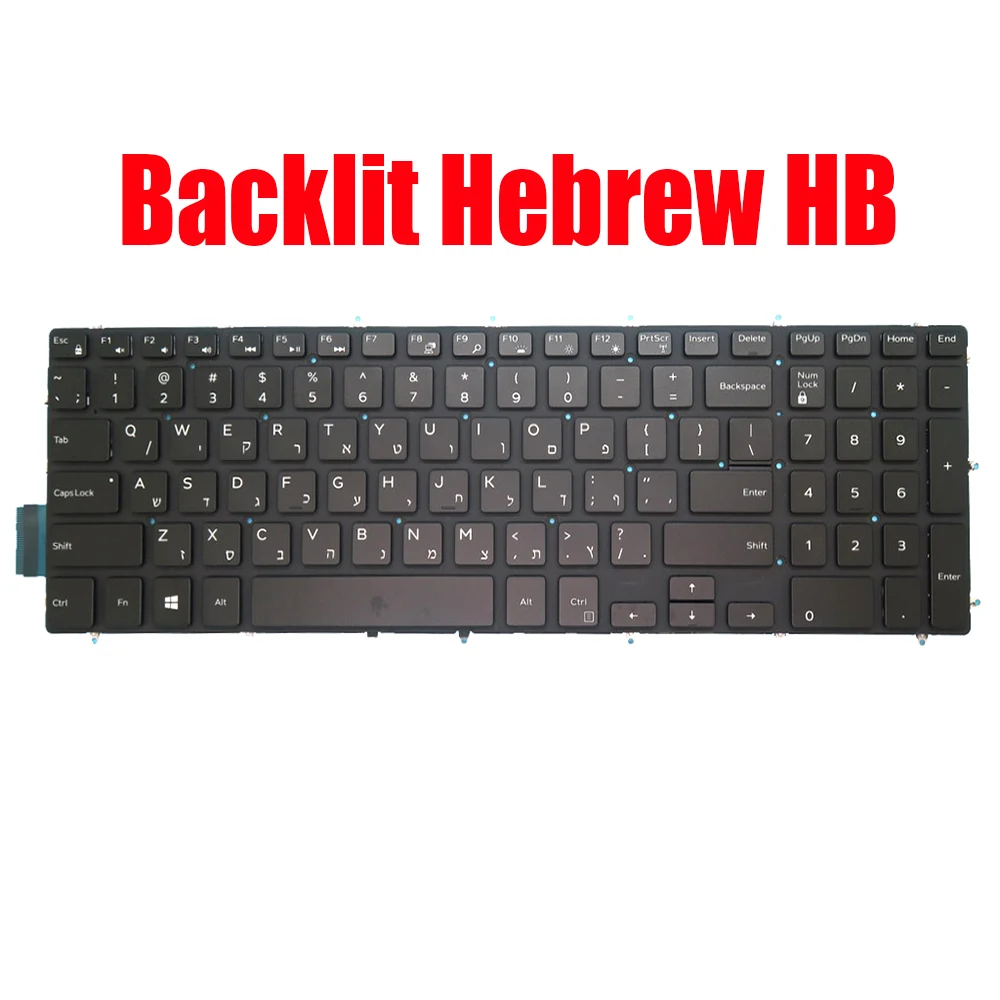 

Backlit Hebrew HB Keyboard For DELL For Inspiron 3580 3581 3582 3583 3584 3585 3590 3593 3595 3780 3781 3782 3785 3790 3793 New