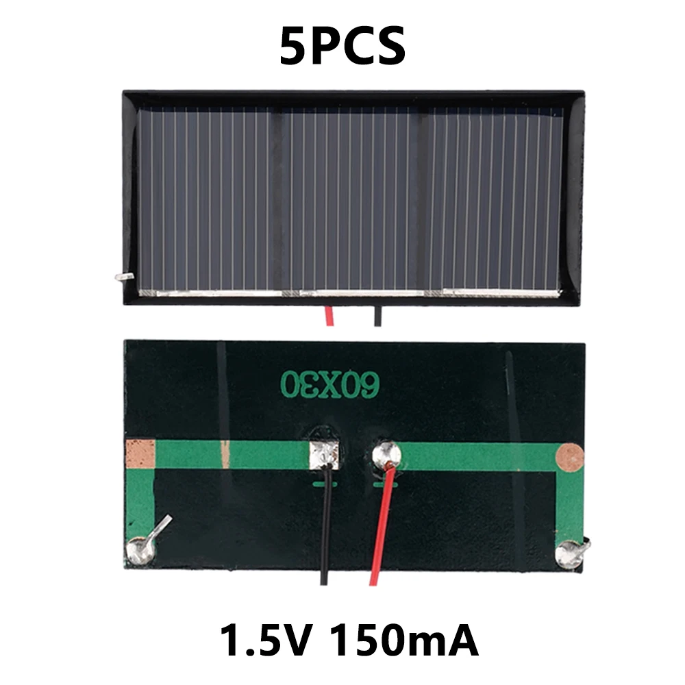 5-Pack Mini Polycrystalline Silicon Solar Panels - A-Grade Quality