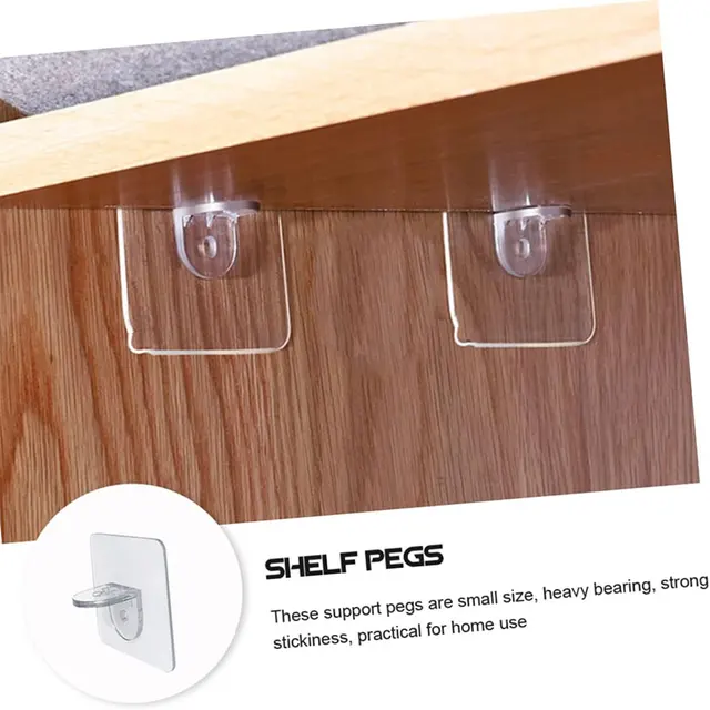 Chevilles de Support d'étagère sans poinçon, 2 à 10 pièces, étagères auto-adhésives, Clip de Support de crochet, broche pour armoire, livre, placard, couche de clins 5