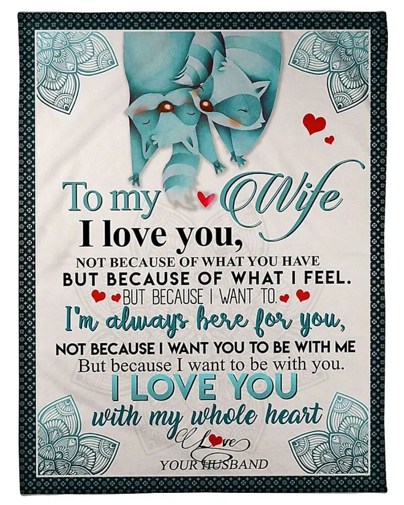 

I Love You Blanket Gift For Wife From Husband Fleece Sherpa Blankets For Her