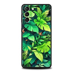 Stylish Leaves Monstera Green Phone Case - Soft Cover - Samsung S20 (A4)