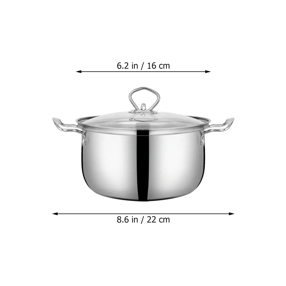 Stainless Steel Pot Kitchen Food Cooking Pot Milk Heating Pot Nonstick Saucepan with Lid Multi-function Kitchen Cooking Pot images - 6