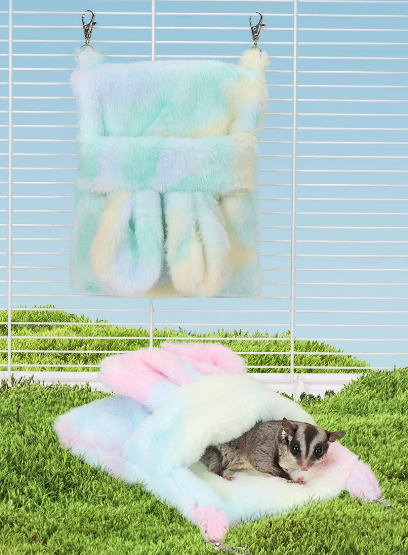 Sugar Glider Hanging Hammock Swing Bag Small Pet Hamster Sleeping Bed Pouch Warm Nest Squirrels Guinea Pig Bed Pet Accessories
