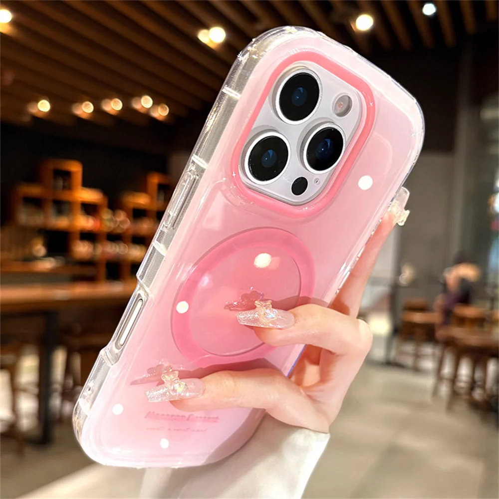 Magsafe Magnetic Gradient Glossy Phone Case with Wireless Charging Capability