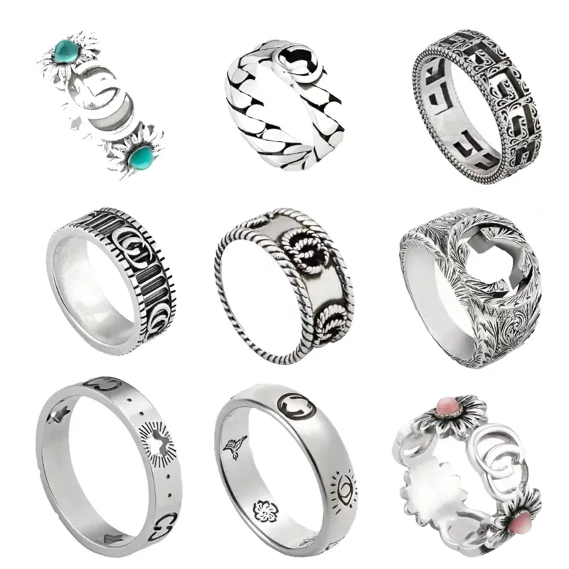 

925 Silver Double G Ring for Women, Best Selling High Quality, Perfect for Personalized Male and Female Couples, Party Gift