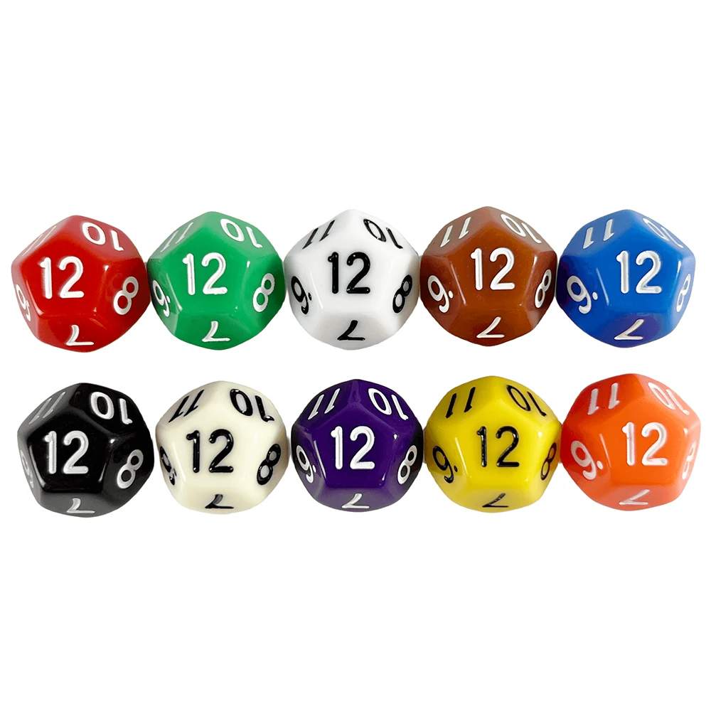 Polyhedral Dice DND Digital Dice Set 12 Sides 10Pcs D12 17.7mm for Role Playing Game Board Game