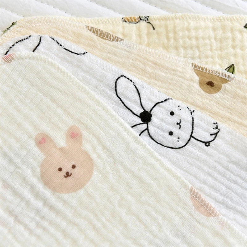 4 Pack Baby Washcloths Soft Absorbent Cotton Washable Saliva Towel Face Wipes Newborn Bath Face Towel Wipes Baby Bibs baby towel