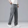 Summer Ultra-thin Lyocell Men's Jeans Drape Soft Fabric Loose Straight Casual Denim Pants Elastic Ice Silk Male Trousers 2