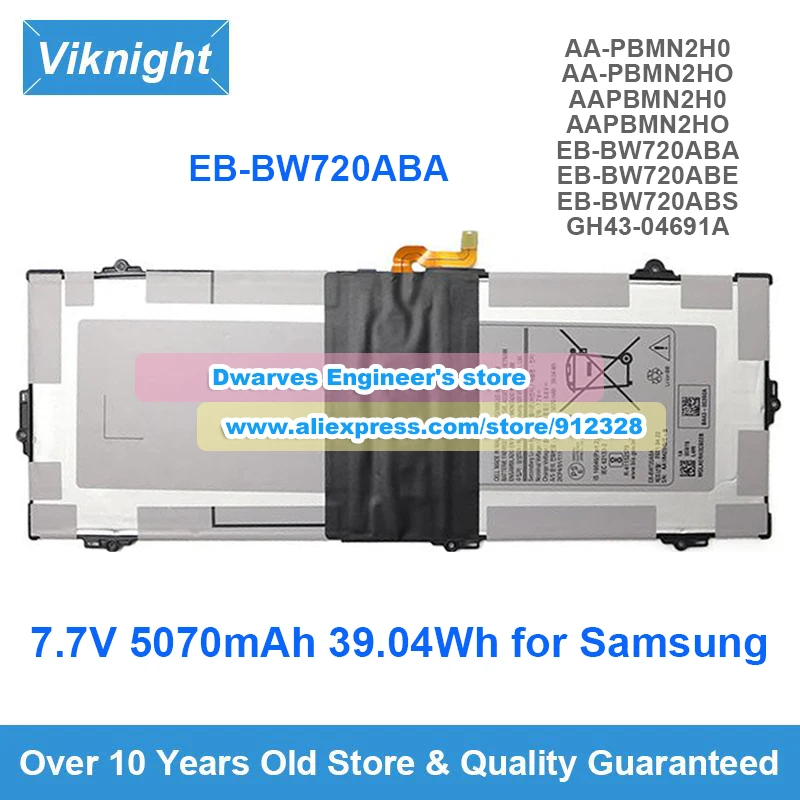 

Replacement EB-BW720ABA Laptop Battery 7.7V 5070mAh 39.04Wh for Samsung ChromeBook Plus V2 XE520QAB Galaxy Book SM-W720 SM-W728