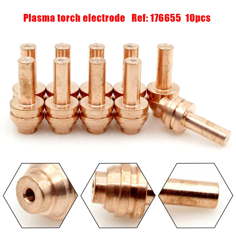 10pcs 176655 Plasma Electrodes For Miller 25C/27C Spectrum 375 Xtreme Plasma Torch Electrode Welding Tools Accessories