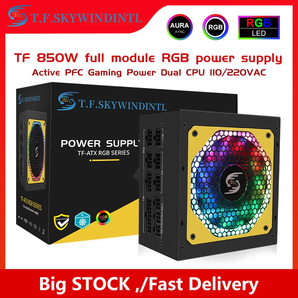 Full Modular 850w pc power supply Gpu Atx Power Supply Computer Psu 24pin Computer Case Cooler