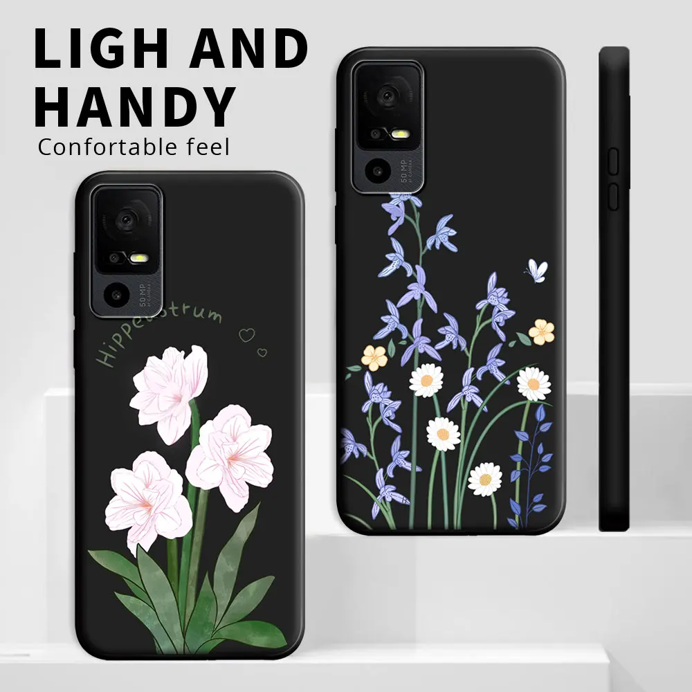 Cartoon Cute Cat Flower Shockproof Silicone Soft Phone Case - Stylish Protective Back Cover