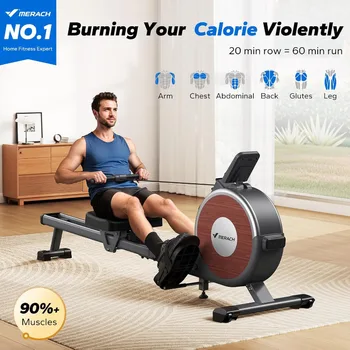Rowing Machines for Home, Magnetic Rowing Machine with 16 Levels, Rower Machine of Quiet Resistance, Dual Slide Rail 3