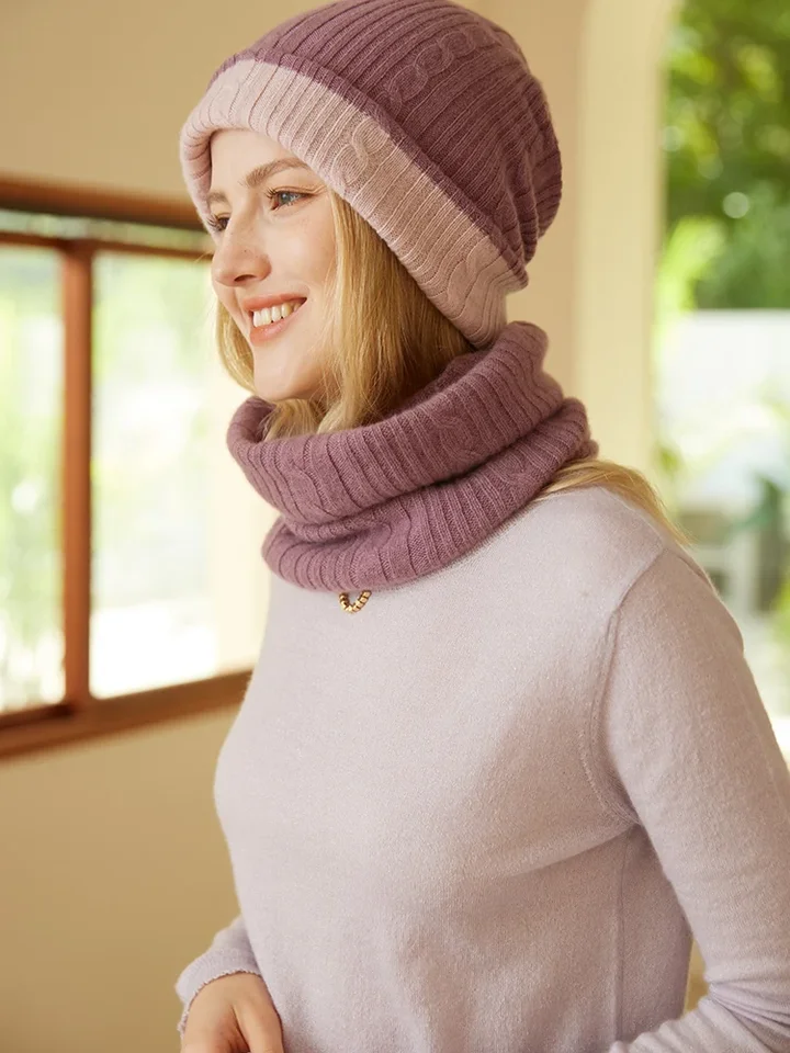 Sciarpa da donna ad anello, calda maglia grossa, grande e
