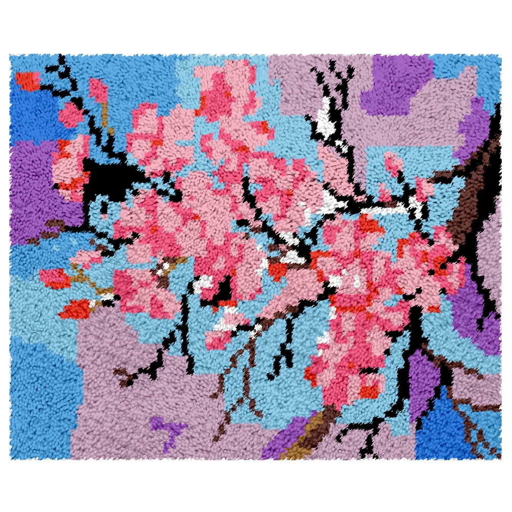 

Набор крючков с защелкой, ковер с предварительно напечатанным цветочным узором для начинающих, наборы крючков с защелкой для взрослых и детей, пластиковая сетка