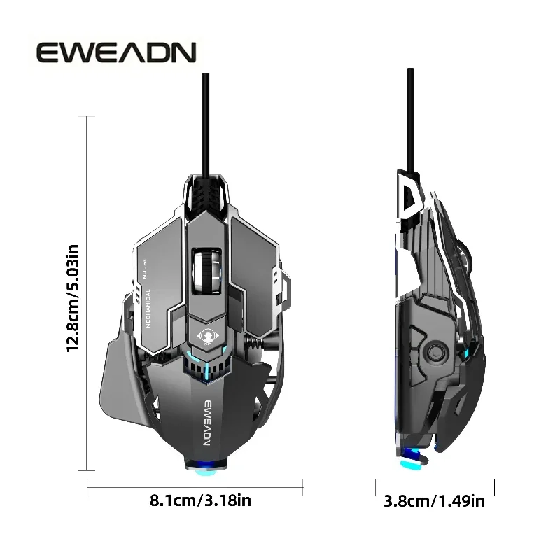 Wired Mouse EWEADN G5/MK500 Silent Mouse Full Key Macro Programming CSGO E-Sports Gaming PC Gamer Laptop Accessories Gift