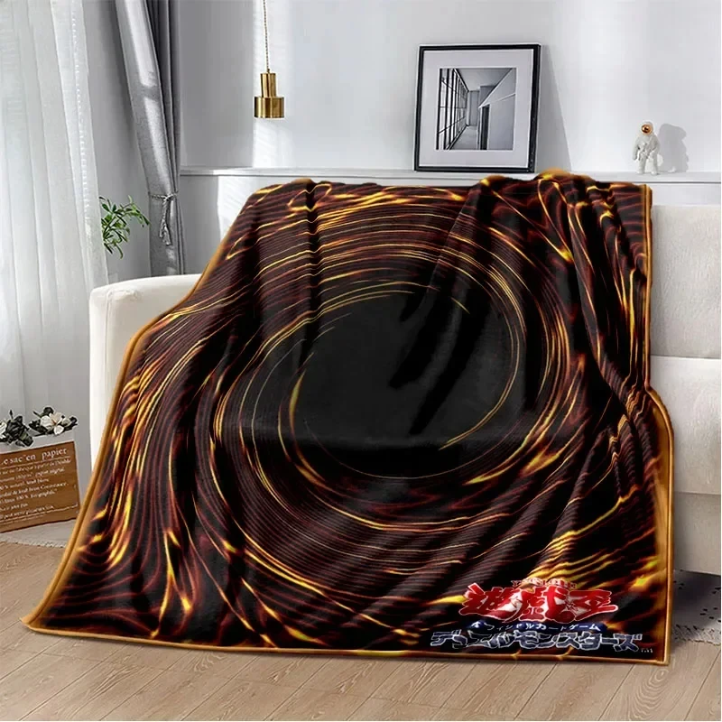 Plush Blanket Anime Yu Gi Oh Card Throw Blue Eyes White Dragon Cartoon Bedroom Bedspread Home Decor
