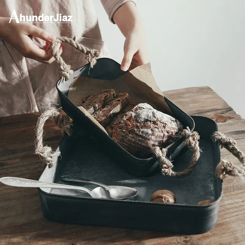 

Опора для бинауральных предметов, хлеб, фрукты, закуски из конопли, кованый завтрак для хранения фотографий, поднос, кухонный стол, веревка, железо