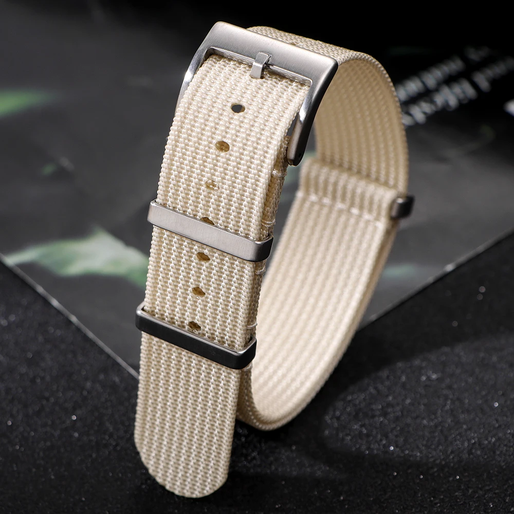 Military Style Nylon Watch Strap – Brown, Green, Black Band Replacement 18mm, 20mm, 22mm