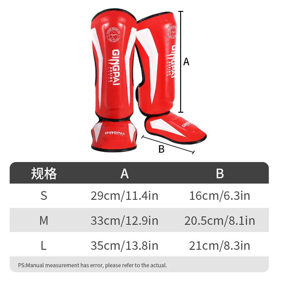Boxing Shin Guards Protection Leggings Equipment soccer shin guards shin guard pads kickboxing shin guards kickboxing leg guards GINGPAI Thicker Martial Arts Muay Thai Leg Taekwondo Feet Ankle Protectors
