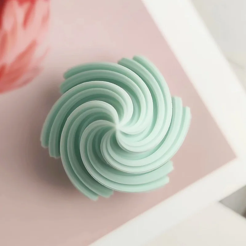 Silicone Candle Mold 3D Pointed Spiral Candle Silicone Mold Rotating Wave Geometry Cake Chocolate Soap