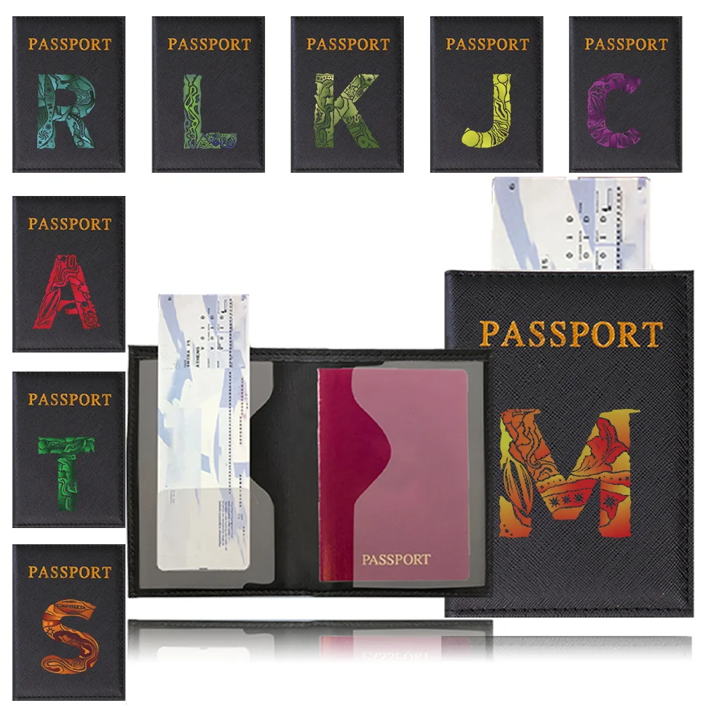 Waterproof Black Leather Passport Holder with Customizable Engraving