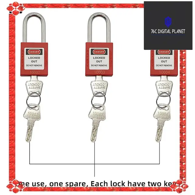 24-Hour Delivery Lockout Tagout Kit Set -Lockout Tagout Tag, Nylon Tie, Nylon Storage Bag, Redsafety Padlock, Lockout Tagout Loc 3
