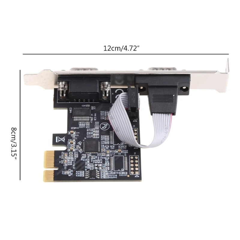 PCIE 2 Port Serial Expansion Card PCI for EXPRESS PCI-E to DB9 x2 RS232 COM Adap chipset controller card